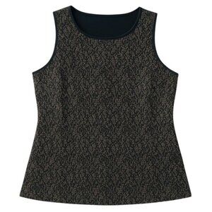 BANANA REPUBLIC Black and Gold Metallic Lace Sleeveless Top - Size 10